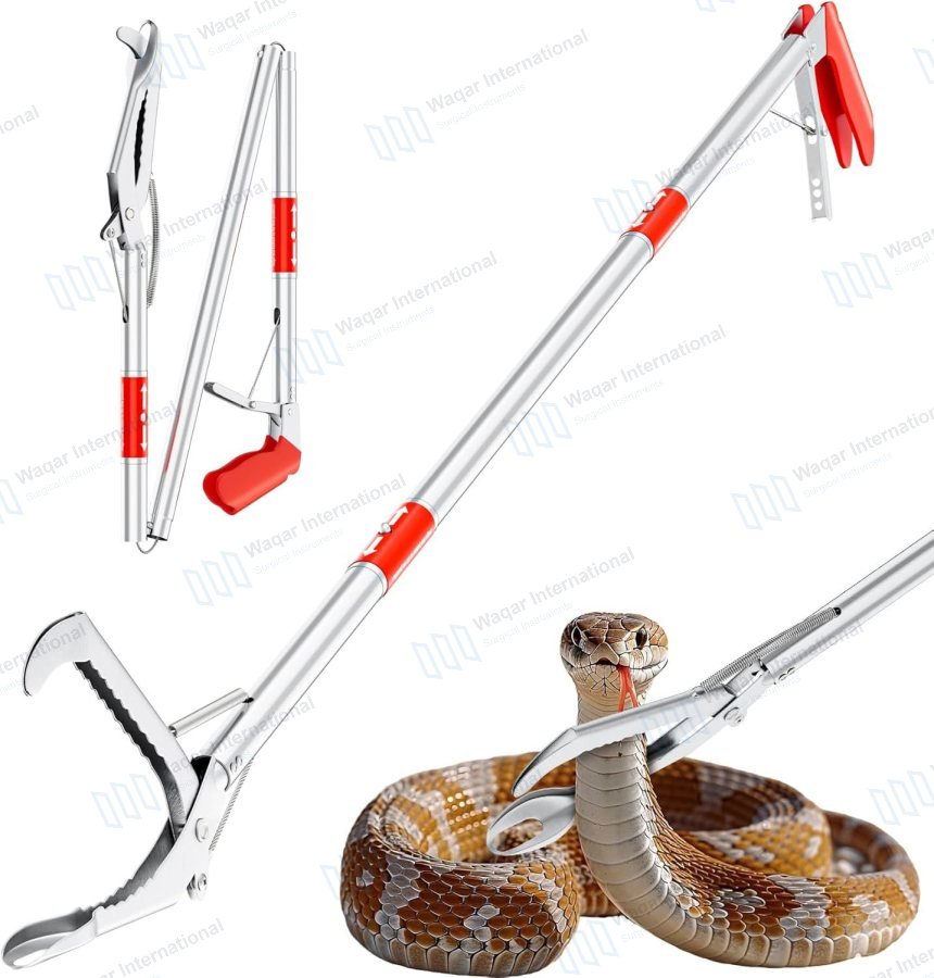 Snake Holder Hook Stick Stainless Steel Snake — veterinary instruments manufactured by Waqar International, Sialkot