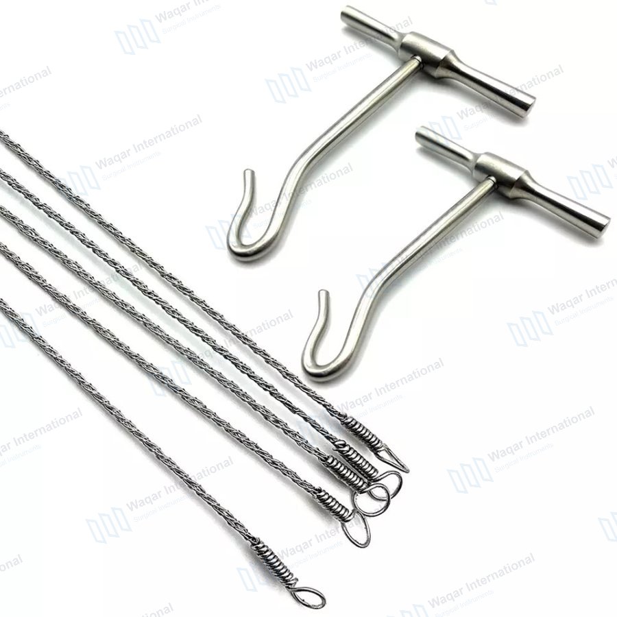 GIGLI Saw Wire 25" Stainless Steel Neurology Orthopedic — neuro surgical manufactured by Waqar International, Sialkot