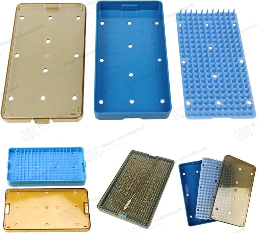 Plastic Surgical Tray Endoscope Disinfection Box Class B Pressure — surgical instruments manufactured by Waqar International, Sialkot