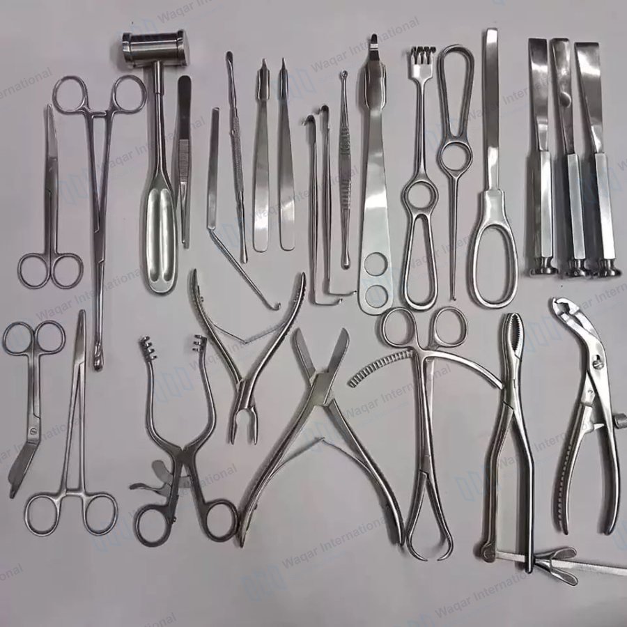 Basic Orthopedic Surgery Set 25 Pcs Complete Surgical Kit — orthopedic instruments manufactured by Waqar International, Sialkot
