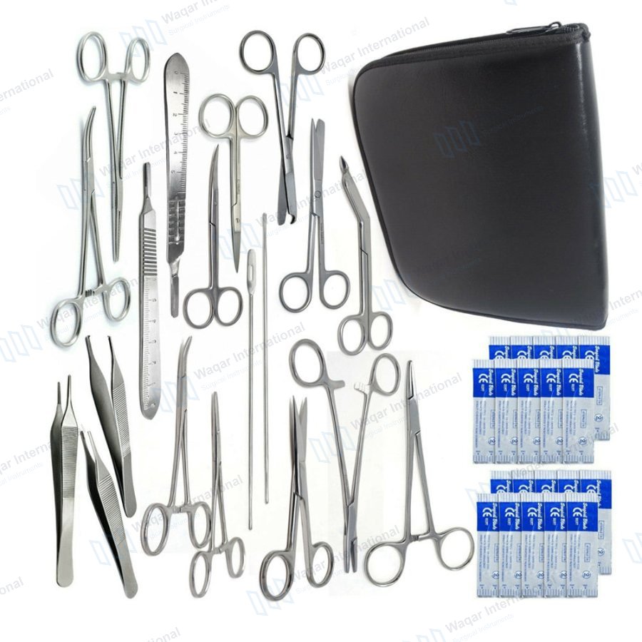Student Kit 35 PCS Veterinary Surgical Forceps Minor Surgery — veterinary instruments manufactured by Waqar International, Sialkot