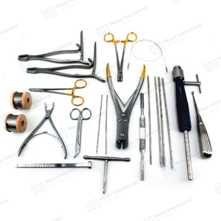 20 Pcs Standard Veterinary Orthopedic Instrument Set — veterinary instruments manufactured by Waqar International, Sialkot