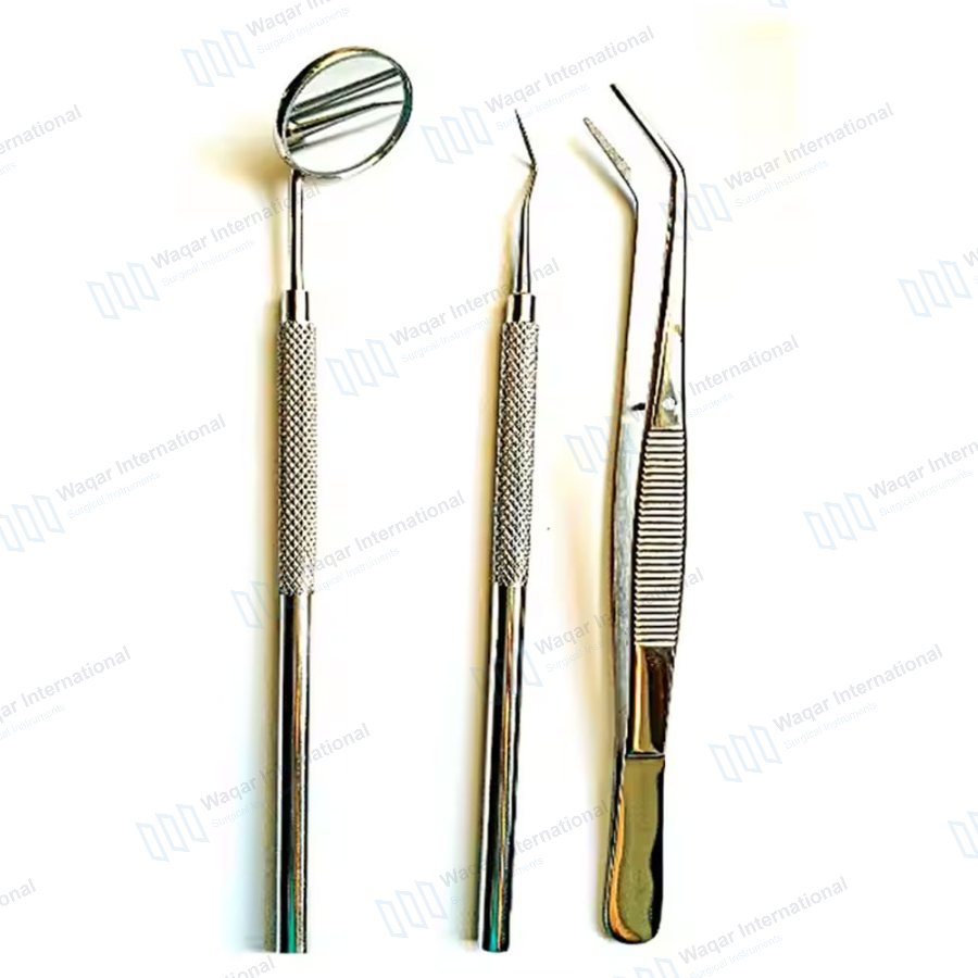 Precision Dental Exam Tool Kit Stainless Steel Dental Probe — dental instruments manufactured by Waqar International, Sialkot