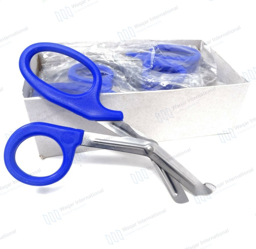 Industrial Bandage Nursing Scissors Stainless Steel Serrated Smooth Curved — surgical instruments manufactured by Waqar International, Sialkot