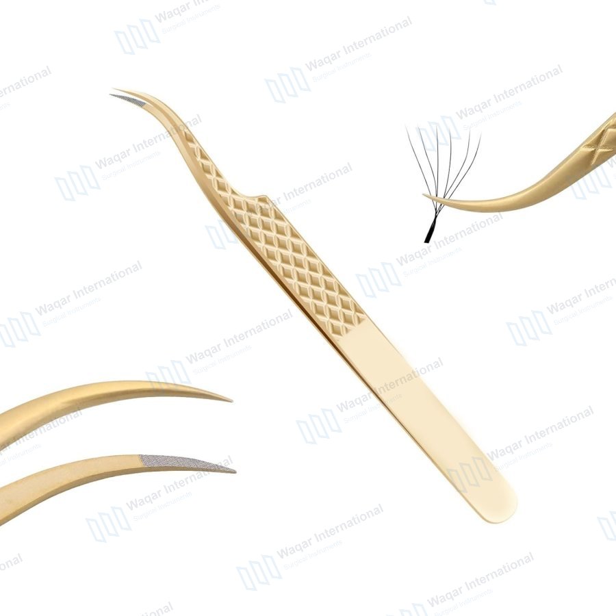 Stainless Steel Eyelash Extension Tweezers 90 Degree — beauty instruments manufactured by Waqar International, Sialkot