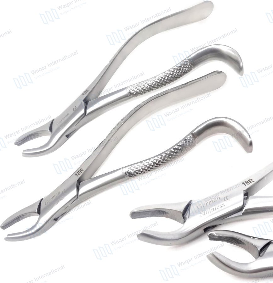 HOT SALES Stainless Steel Dental Extracting Forceps Set — dental instruments manufactured by Waqar International, Sialkot