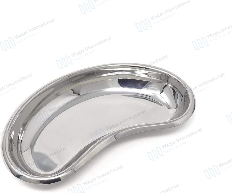 Stainless Steel Kidney Shaped Curved Surgical Tray — surgical instruments manufactured by Waqar International, Sialkot