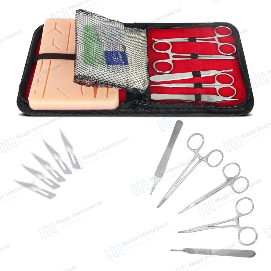 Human Medical Skin Suture Practice Kit Stainless Steel 3 — surgical instruments manufactured by Waqar International, Sialkot