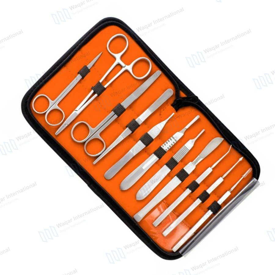 Stainless Steel Dissection Kit for Biology Lab Anatomy — veterinary instruments manufactured by Waqar International, Sialkot