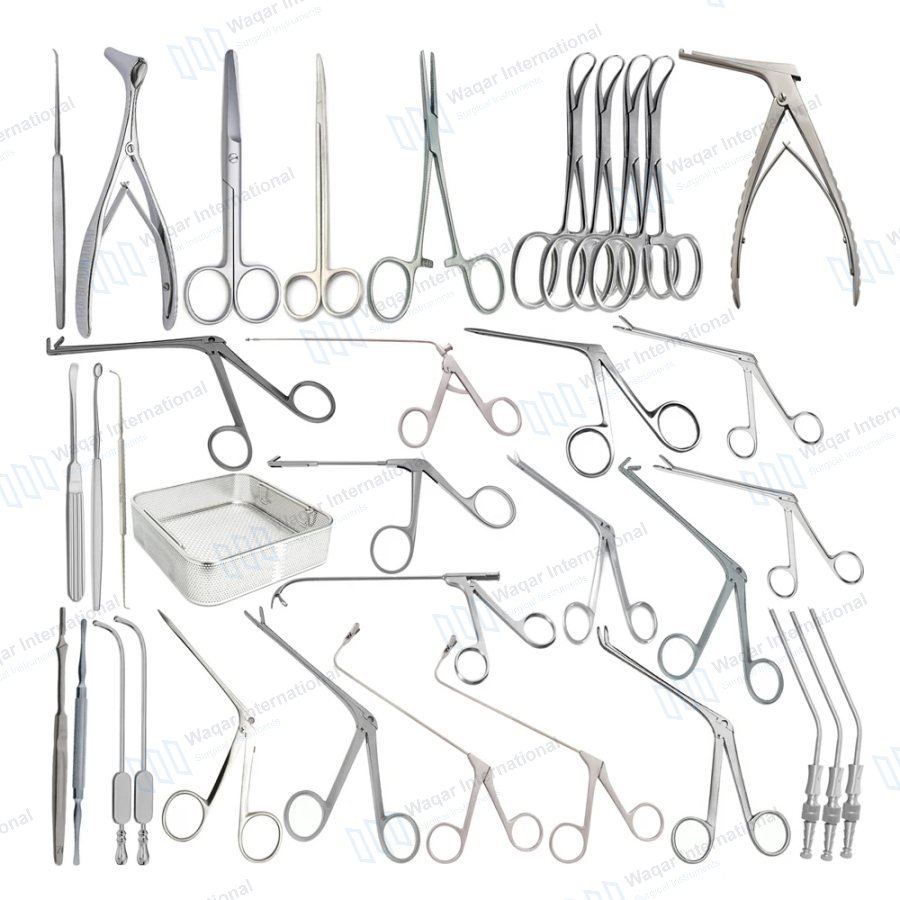 Stainless Steel Endoscopic Sinus Surgery Set — ent instruments manufactured by Waqar International, Sialkot