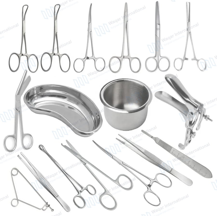 Episiotomy Surgical Instruments Set Stainless Steel Box Gynecology Procedures — surgical instruments manufactured by Waqar International, Sialkot