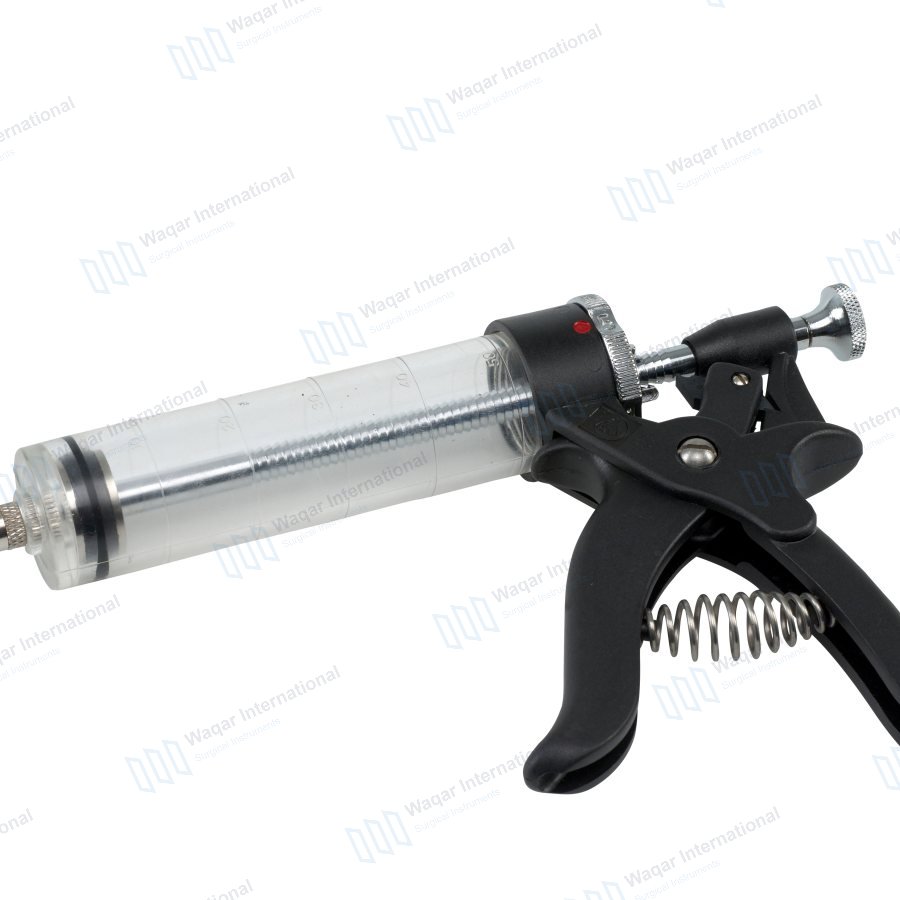 Veterinary Oral Automatic Repeater Pistol Grip Drenching Gun Syringe — veterinary instruments manufactured by Waqar International, Sialkot