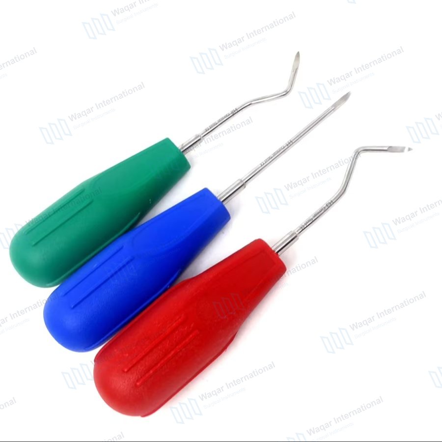 Light Weight Stainless Steel Dental Elevators Ergonomic Grip 3 — dental instruments manufactured by Waqar International, Sialkot