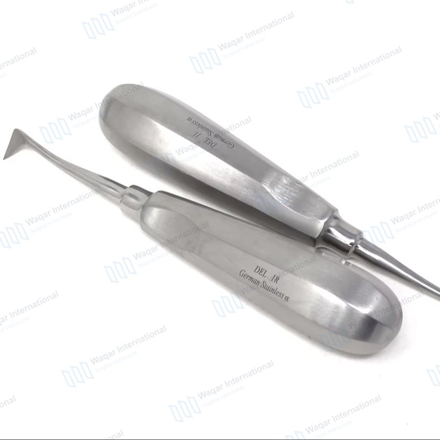 Set 2 German Stainless Steel Dental Elevators — dental instruments manufactured by Waqar International, Sialkot