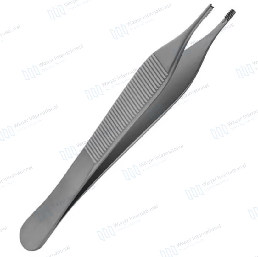 Adson Tissue Forceps Angled Teeth Precision Tips-Surgical — dental instruments manufactured by Waqar International, Sialkot
