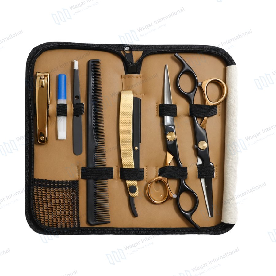 Barber Hair Cutting Scissors Kit Razor | Salon Grooming — beauty instruments manufactured by Waqar International, Sialkot