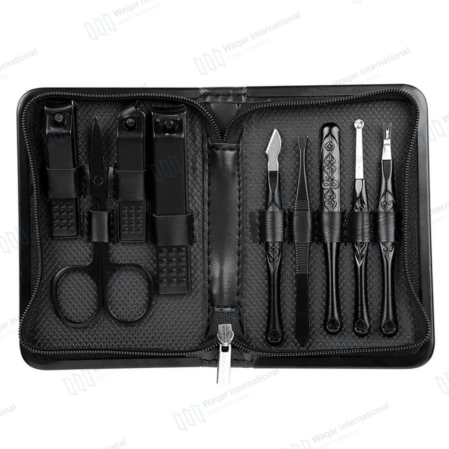 8-Piece German Stainless Steel Manicure Kit 5-in-1 Nail — beauty instruments manufactured by Waqar International, Sialkot