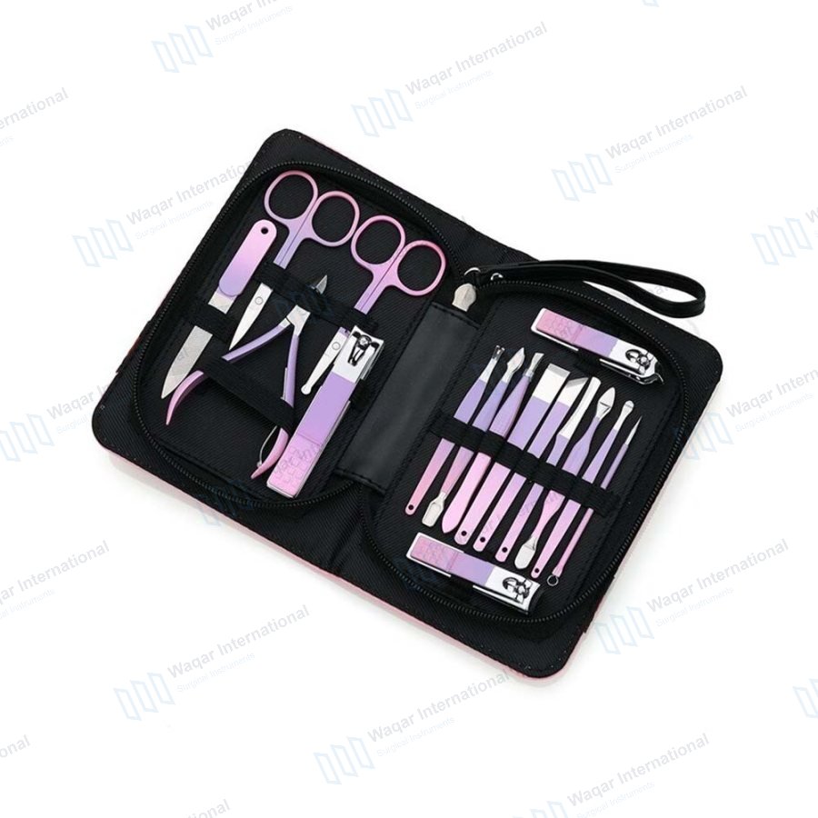 Stainless Steel Manicure Set Pedicure Care Tools — beauty instruments manufactured by Waqar International, Sialkot