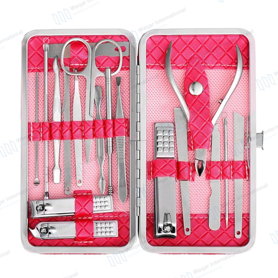 8pcs Stainless Steel Manicure Set Sharp Blades — beauty instruments manufactured by Waqar International, Sialkot