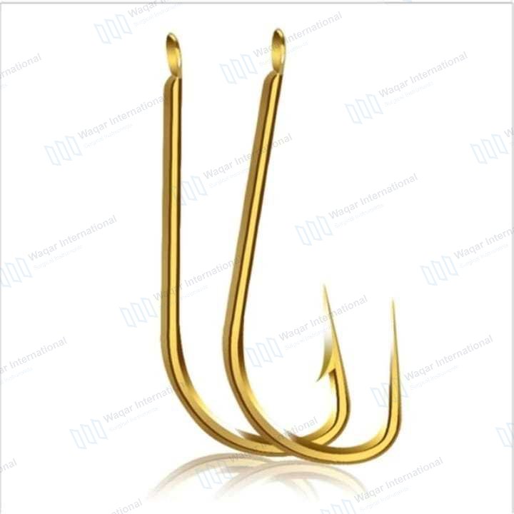 High Strength Stainless Steel 45 Degree Fishing Treble Hooks — fishing tools manufactured by Waqar International, Sialkot