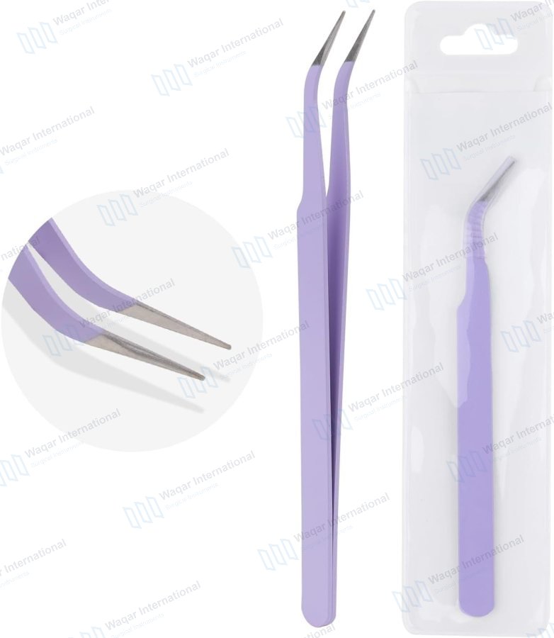 Expertly Designed Japanese Stainless Steel Beauty Eyelash Tweezers Smooth — beauty instruments manufactured by Waqar International, Sialkot