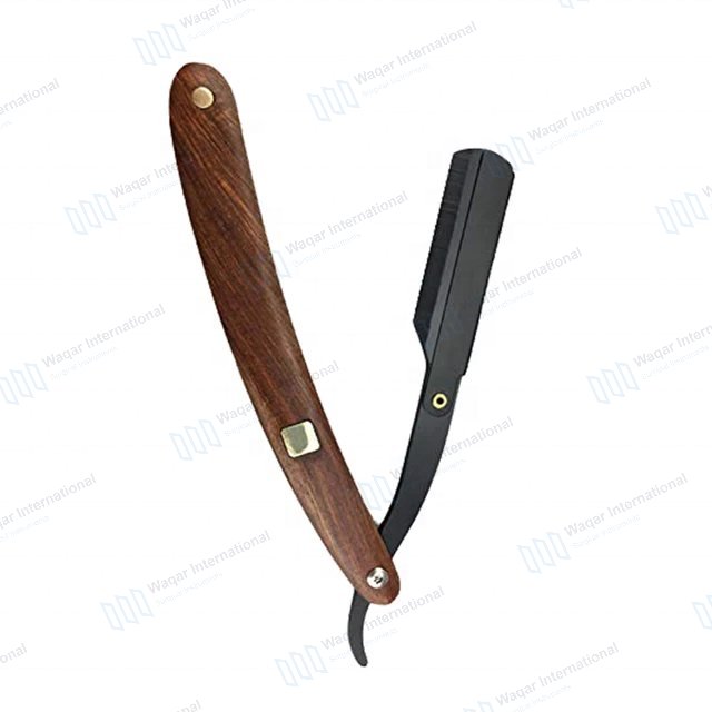 (Blade Not Included) Wood Stainless Steel Non Slip Folding — beauty instruments manufactured by Waqar International, Sialkot
