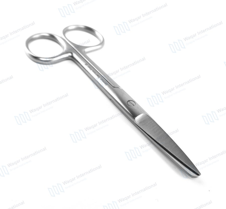 14cm Stainless Steel Dressing Scissors Blunt Sharp Straight Surgical — surgical instruments manufactured by Waqar International, Sialkot