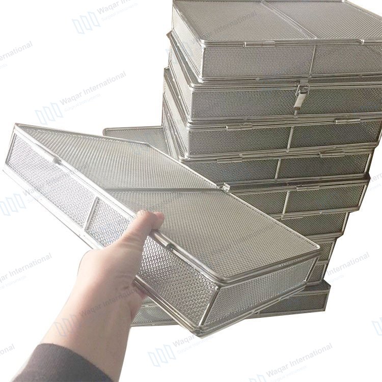 Stainless Steel Wire Mesh Sterilization Tray — dental instruments manufactured by Waqar International, Sialkot