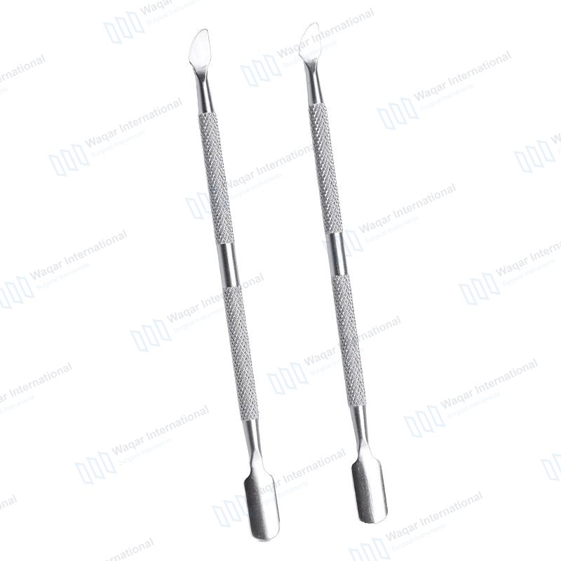 Stainless Steel Dual Head Cuticle Pusher Cutter — beauty instruments manufactured by Waqar International, Sialkot