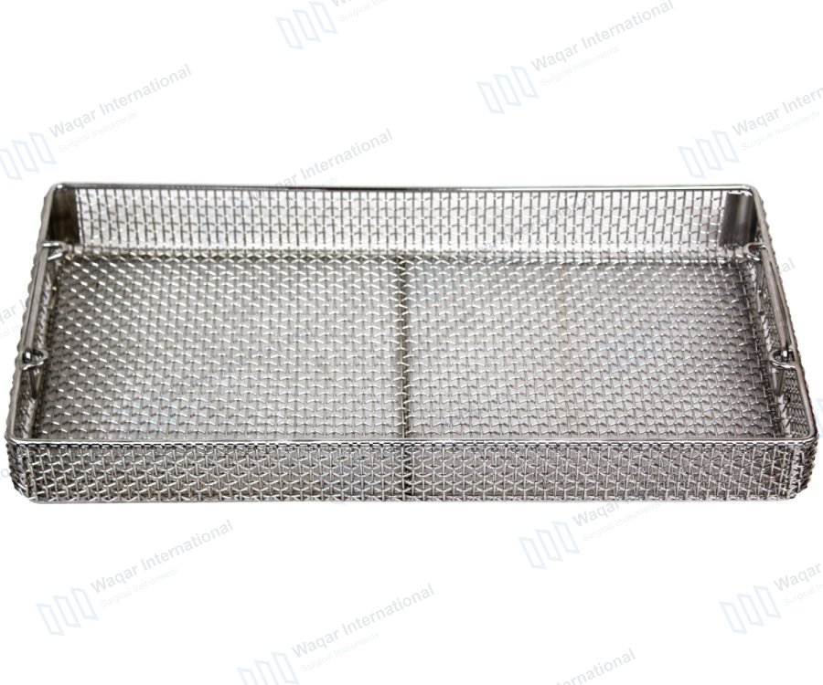 Reusable Stainless Steel Wire Mesh Surgical Tray Medical Sterilization — surgical instruments manufactured by Waqar International, Sialkot