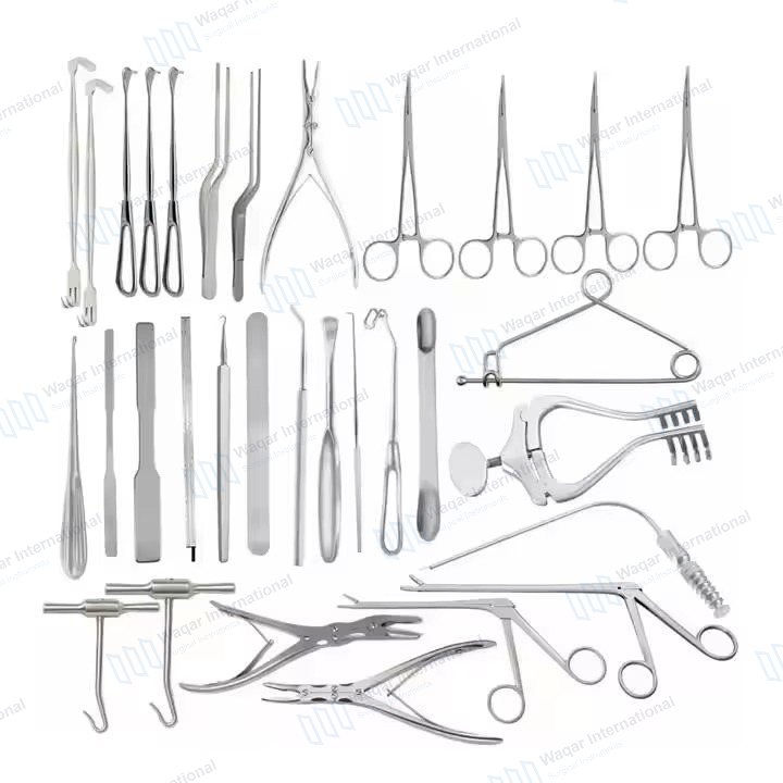 Stainless Steel Neurosurgery Set 12 Piece Surgical Instrument — neuro surgical manufactured by Waqar International, Sialkot