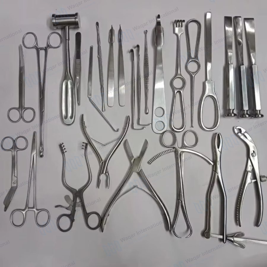 25 Piece Orthopedic Surgery Instrument Set — orthopedic instruments manufactured by Waqar International, Sialkot