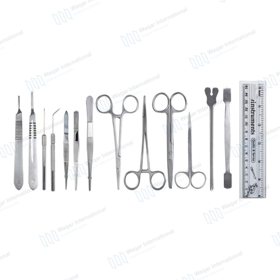 13 PCS Stainless Steel Surgical Practice Instrument — surgical instruments manufactured by Waqar International, Sialkot
