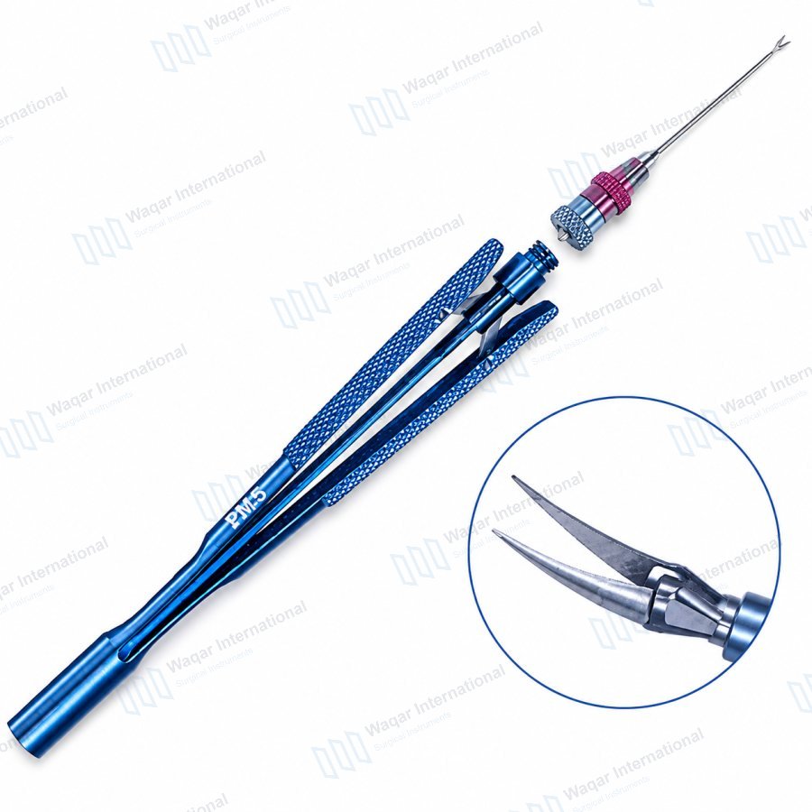 Curved Horizontal Vitreoretinal Scissors Ophthalmic Microsurgical Instrument Set — eye instruments manufactured by Waqar International, Sialkot