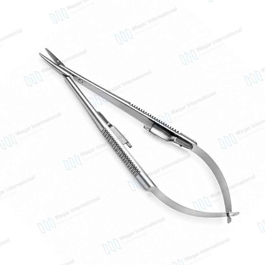 Castroviejo Needle Holder with Lock Stainless Steel Ophthalmic — eye instruments manufactured by Waqar International, Sialkot