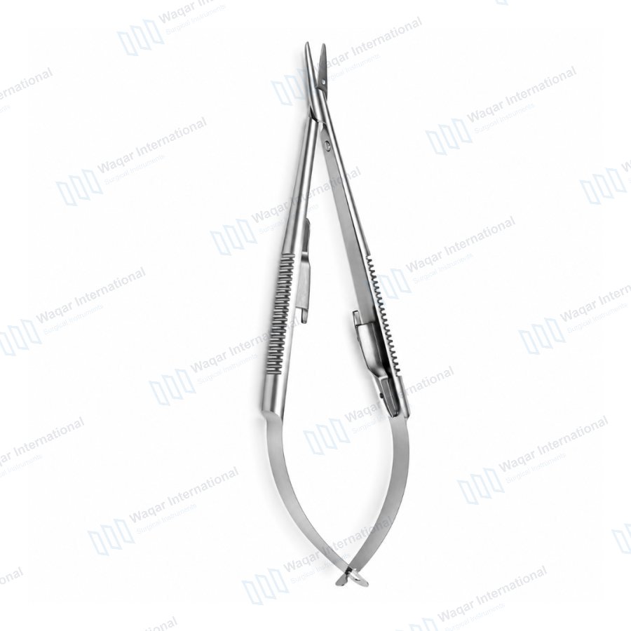 Castroviejo Needle Holder with Lock Precision Eye Surgery — eye instruments manufactured by Waqar International, Sialkot