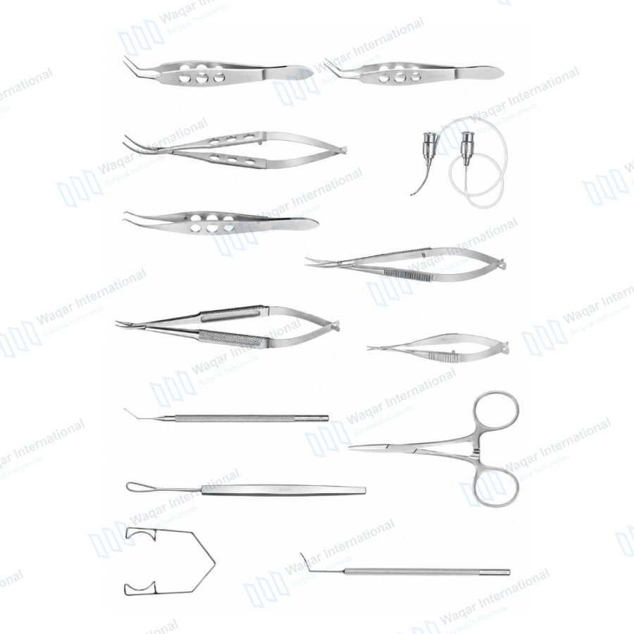 13 PCS Cataract Surgery Instrument Set — eye instruments manufactured by Waqar International, Sialkot