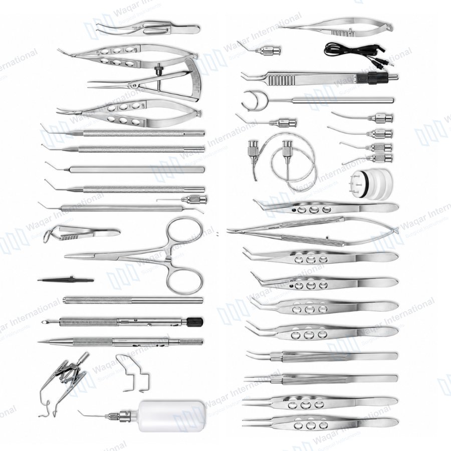 Stainless Steel Phaco Cataract Surgery Instrument Set — eye instruments manufactured by Waqar International, Sialkot