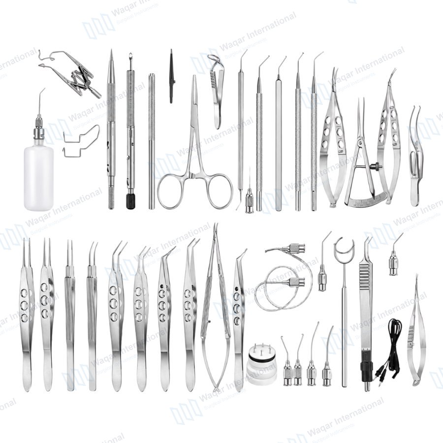 Extracap Phaco Surgery Set 15 PCS Stainless Steel Ophthalmic — eye instruments manufactured by Waqar International, Sialkot