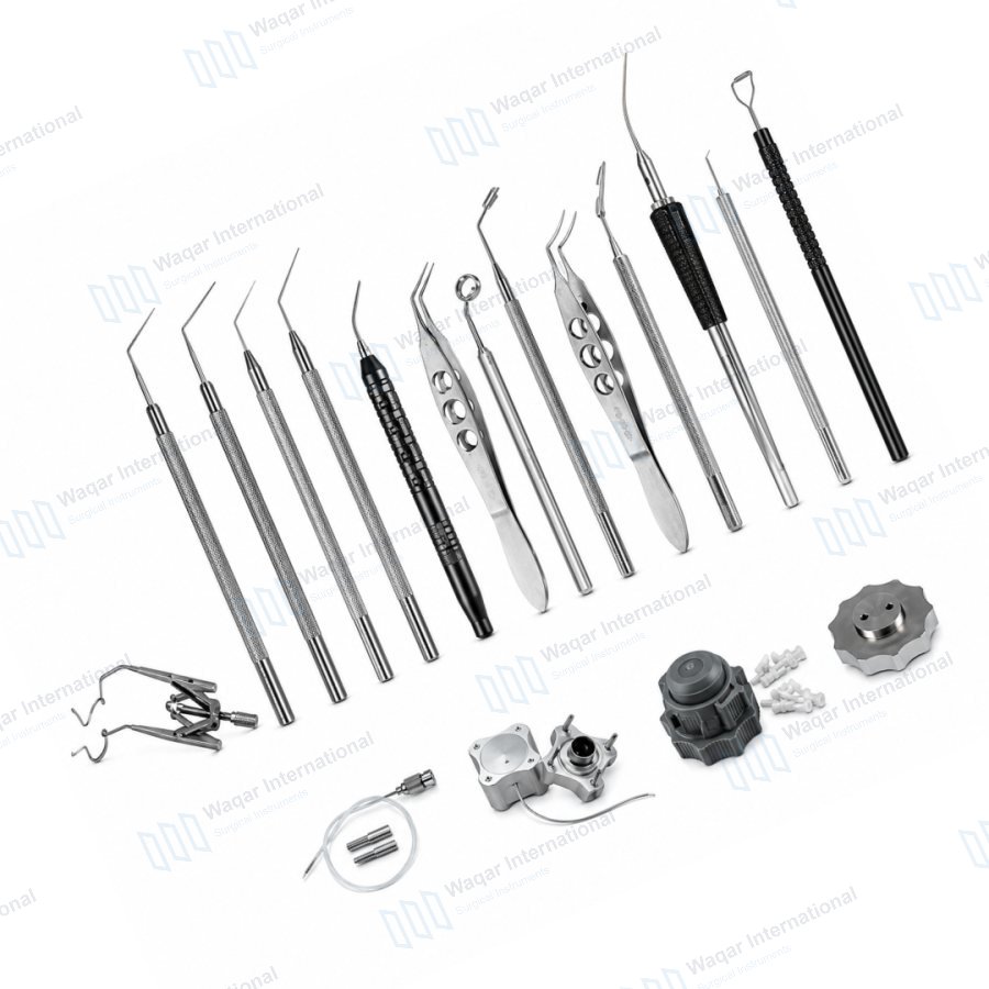 Endothelial Transplant Set 15 PCS — eye instruments manufactured by Waqar International, Sialkot
