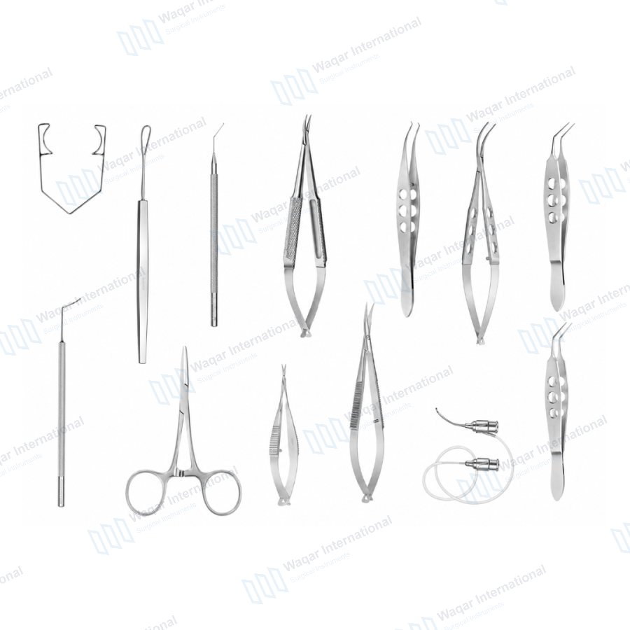 13 PCS Cataract Surgical Instruments Set — eye instruments manufactured by Waqar International, Sialkot