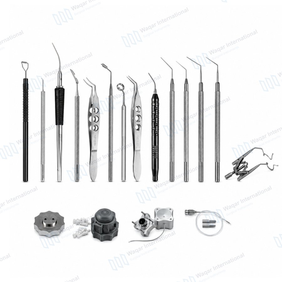 15 PCS Endothelial Transplant Instrument Set — eye instruments manufactured by Waqar International, Sialkot