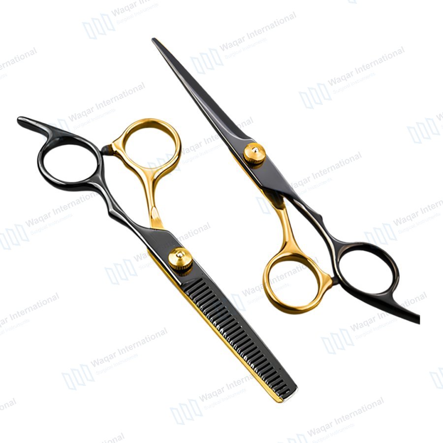 Stainless Steel 440C Barber Scissors Set — beauty instruments manufactured by Waqar International, Sialkot