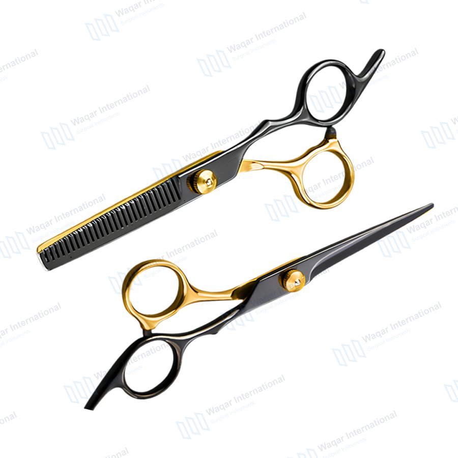 440C Barber Scissors Set Stainless Steel Hair Cutting — beauty instruments manufactured by Waqar International, Sialkot