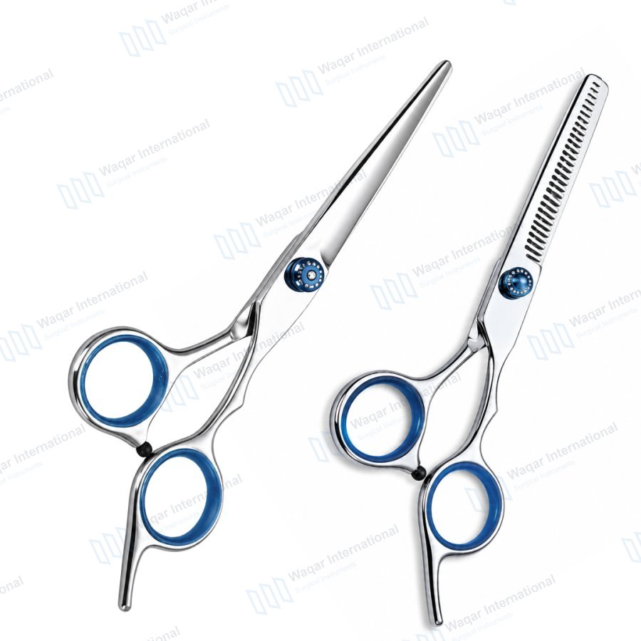 Hair Thinning Scissor and Barber Scissor Set — beauty instruments manufactured by Waqar International, Sialkot