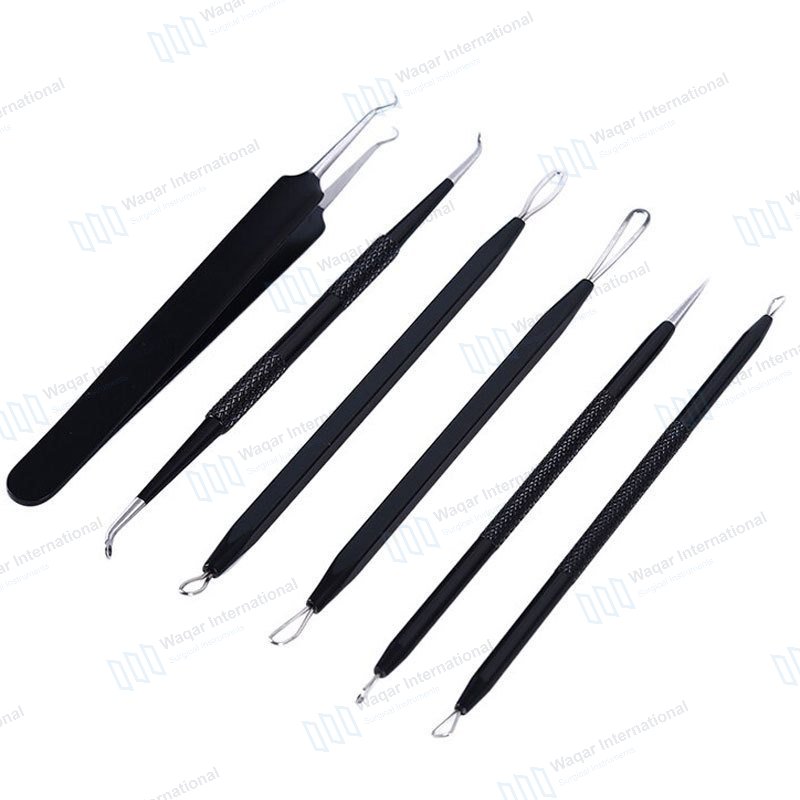 5Pcs Blackhead Remover Kit Surgical Stainless Steel Acne — beauty instruments manufactured by Waqar International, Sialkot