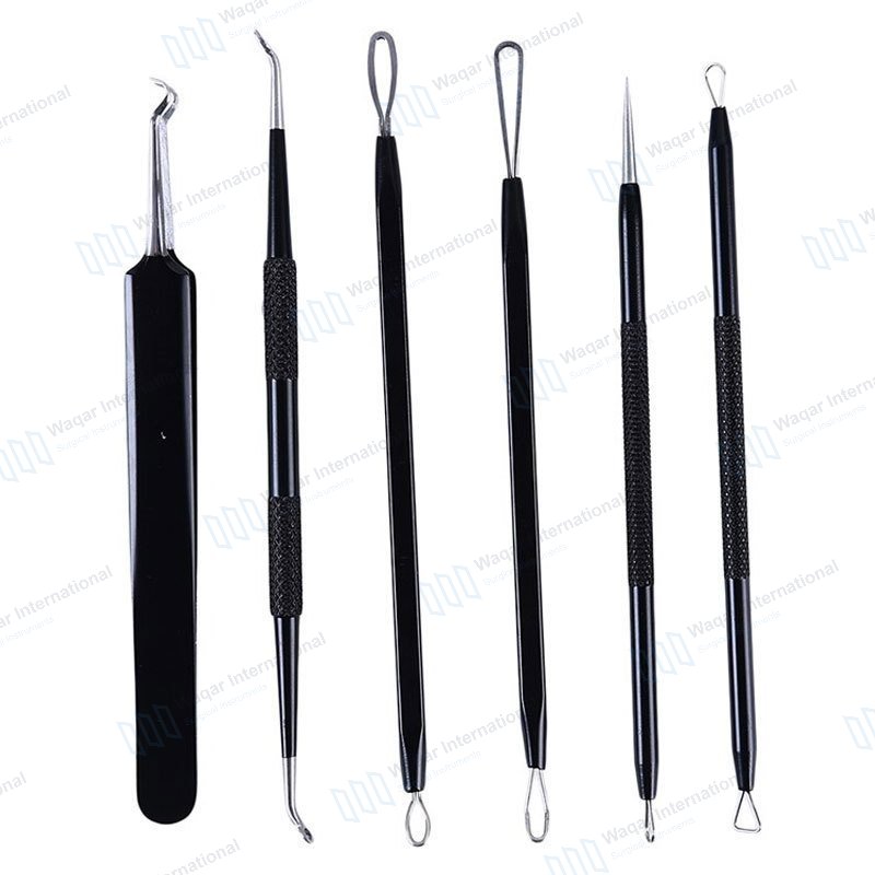 5PCS Acne Removal Kit Surgical Stainless Steel Face Blackhead — beauty instruments manufactured by Waqar International, Sialkot