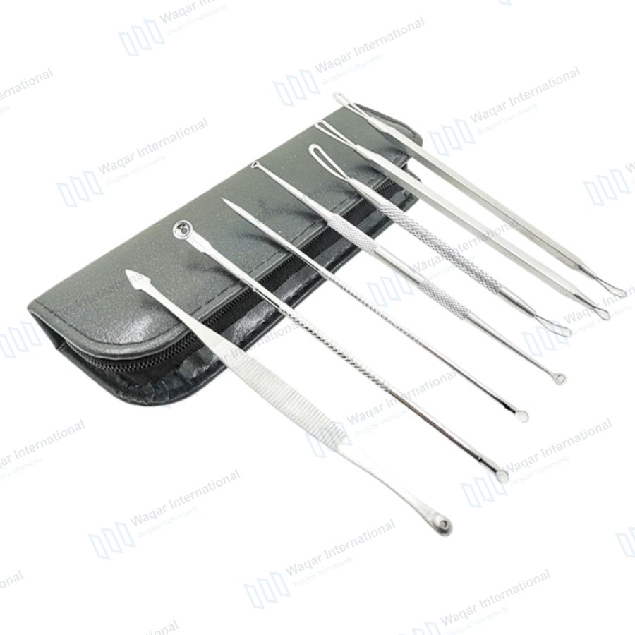 Surgical Stainless Steel Blackhead Remover Kit Acne Extraction — beauty instruments manufactured by Waqar International, Sialkot