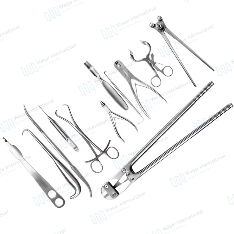 12PCS Stainless Steel Surgical Instrument Set For General Surgery — surgical instruments manufactured by Waqar International, Sialkot