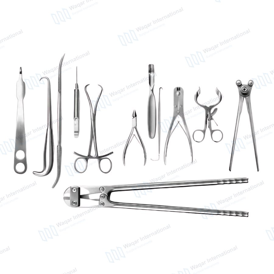 12PCS Orthopedic Surgical Instrument Set Stainless Steel Bone — orthopedic instruments manufactured by Waqar International, Sialkot